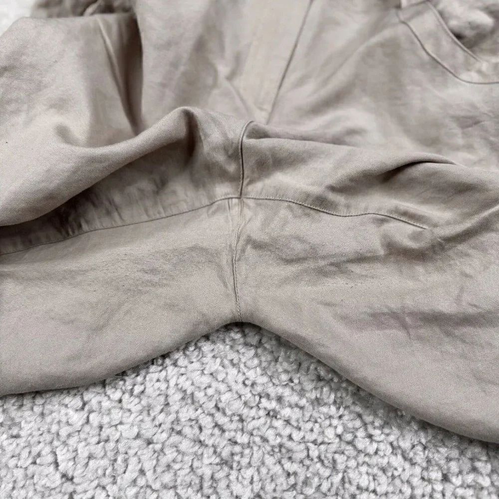 Sandro Linen Blend Barrel Drawstring Pants Beige - Picture 5 of 10